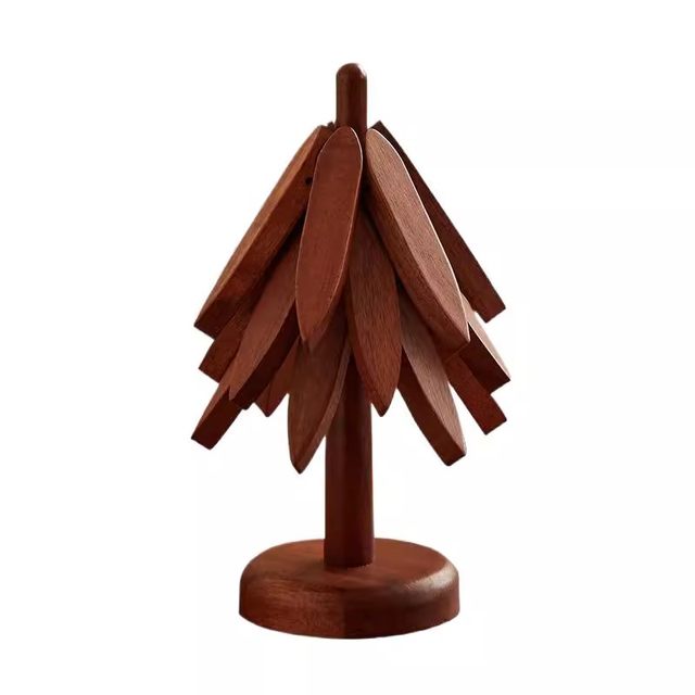 Black walnut tree heat insulation pad solid wood anti-scalding heat-resistant pad household round creative dining table dish mat place mat ornament
