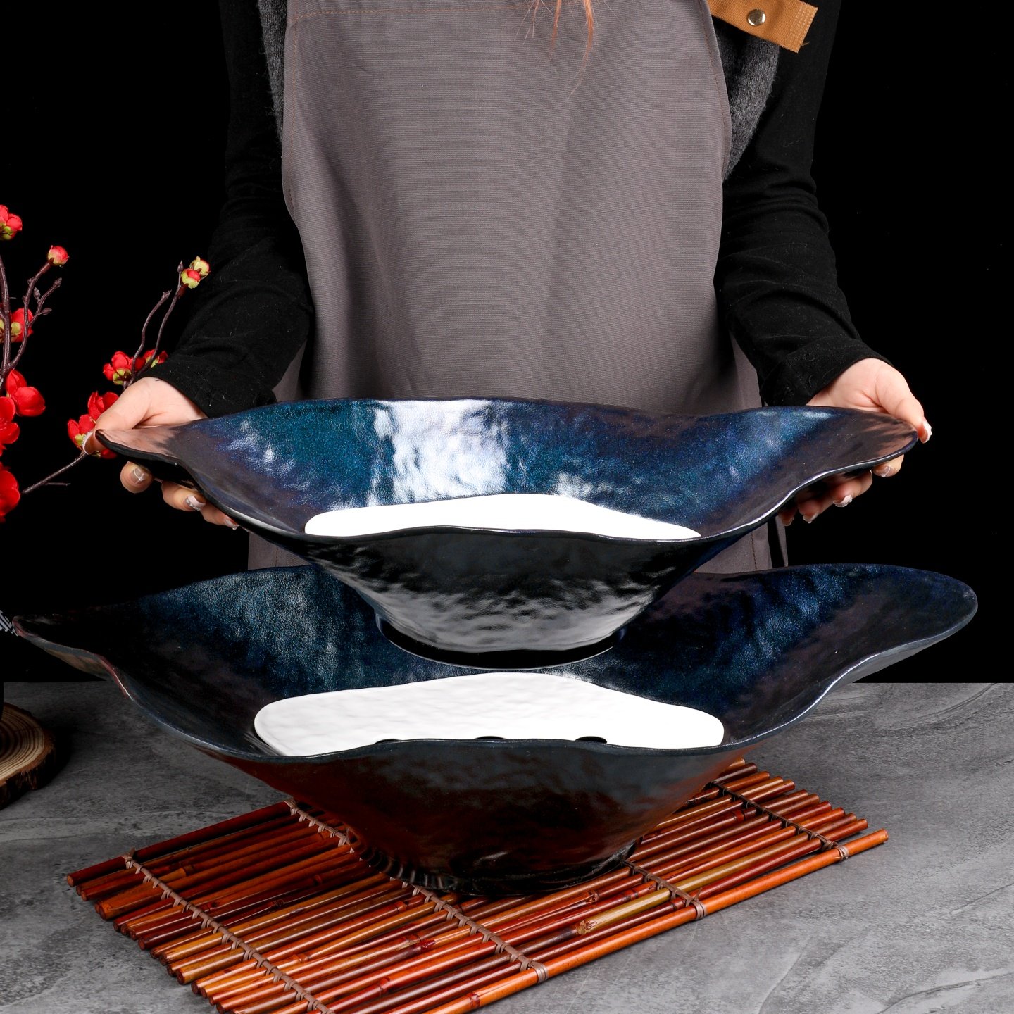 高档酒店日式料理刺身拼盘三文鱼海鲜刺身密胺干冰盘意境姿造冰盘,淘宝优惠券,粉丝福利购,淘宝优惠卷