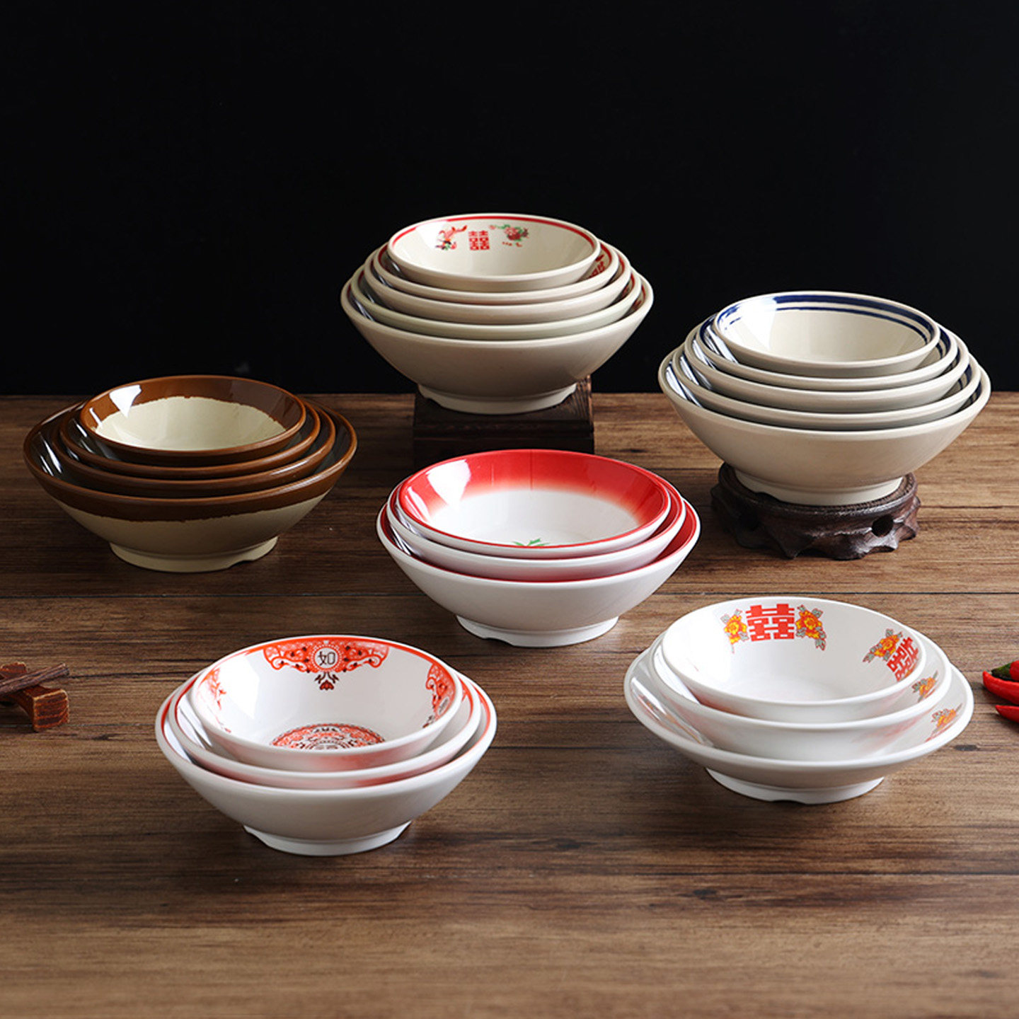 市井复古怀旧老式双喜土碗小碗菜碗商用火锅店小份菜碗调料碗饭碗