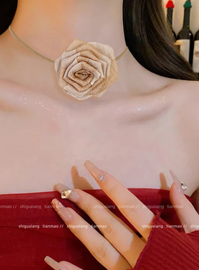 饰故乡新中式玫瑰花项链choker