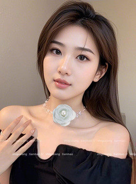 花朵珍珠颈链项链女款2025新款