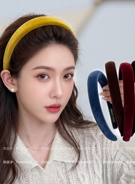 复古彩色丝绒发箍女2025新款