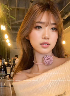 饰故乡玫瑰花朵choker链