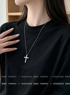镶钻十字架项链女高级感轻奢小众