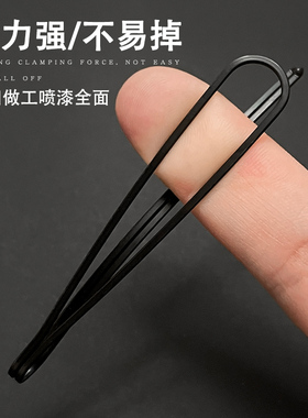 饰故乡边夹碎发神器黑色一字发夹