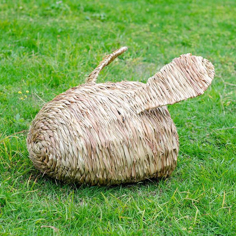 兔子形状兔窝 创意纯手工草编四季通用芦苇草兔子窝,淘宝优惠券,粉丝福利购,淘宝优惠卷