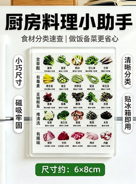 亚克力磁吸食材焯水冰箱贴