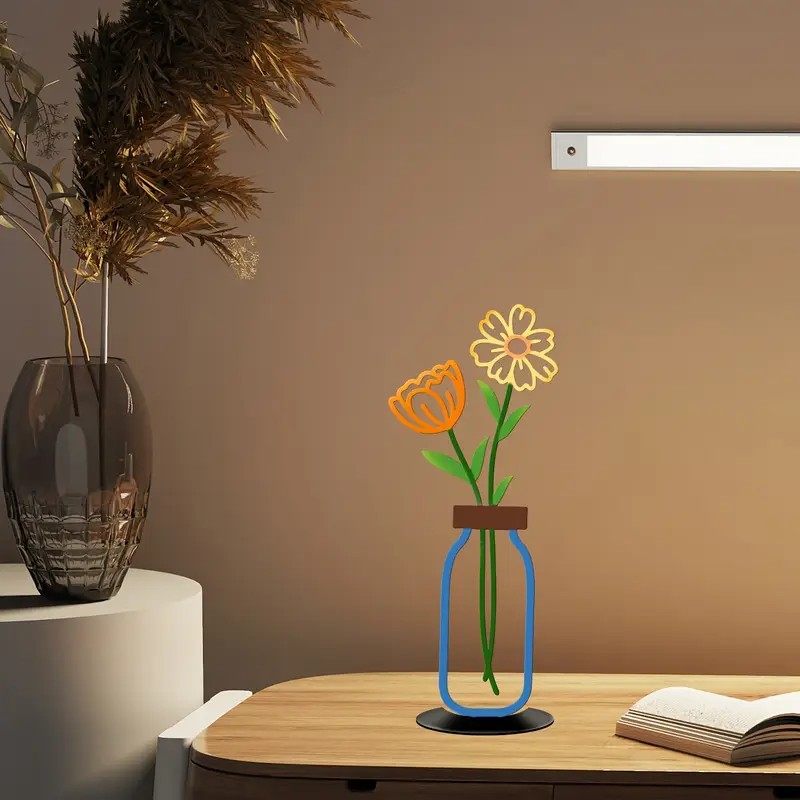 仿真彩印花瓶2d摆件客厅背景墙剪影入户玄关小众创意桌面装饰摆件,淘宝优惠券,粉丝福利购,淘宝优惠卷