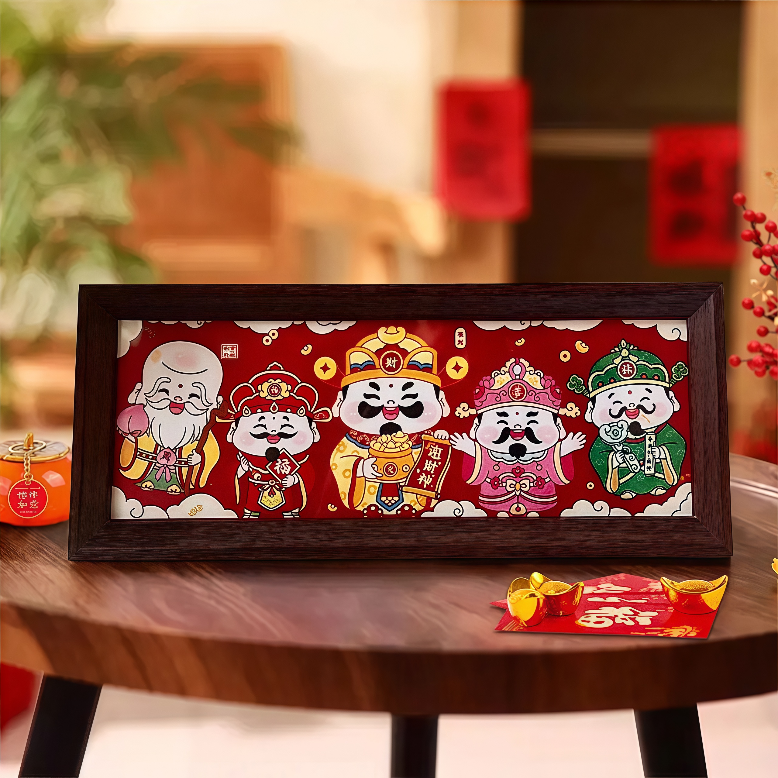 马年中式相框摆件玄关客厅电视柜装饰摆台卧室床头柜祝福语画框,淘宝优惠券,粉丝福利购,淘宝优惠卷