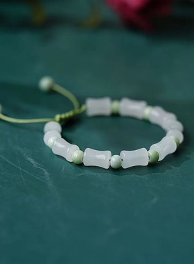 竹节上岸手链女编织手绳幸运手链送闺蜜男友节节高升调节手链