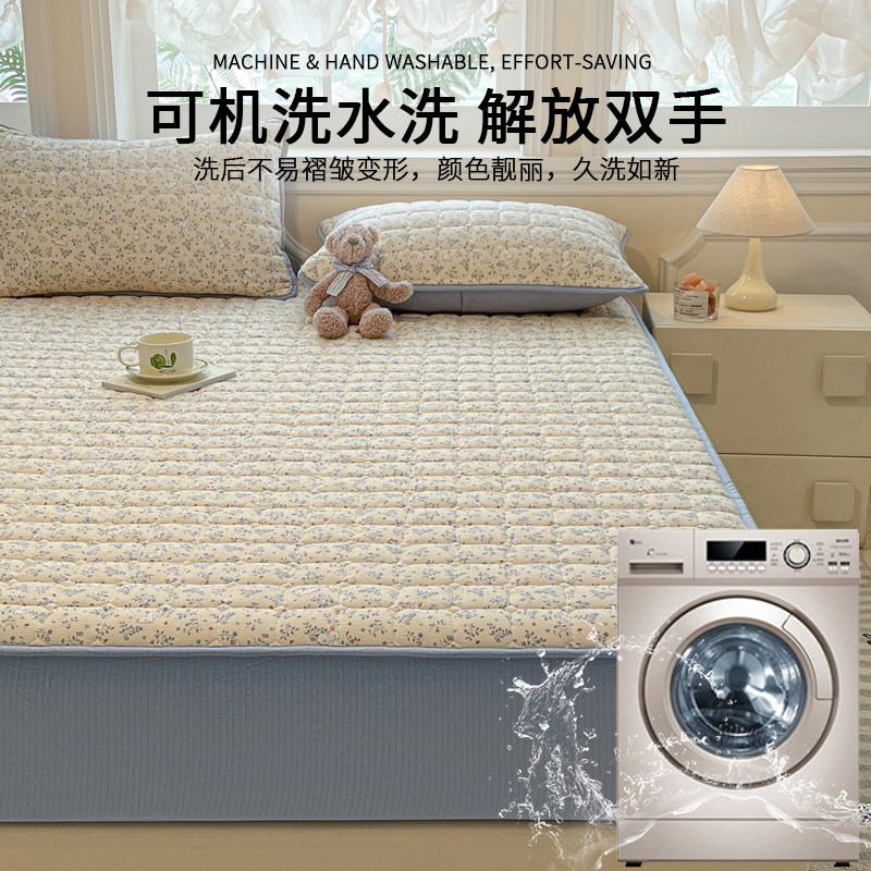 A类皱皱纱印花防水夹棉床笠2026新款床罩宿舍单人床垫保护套隔尿,淘宝优惠券,粉丝福利购,淘宝优惠卷