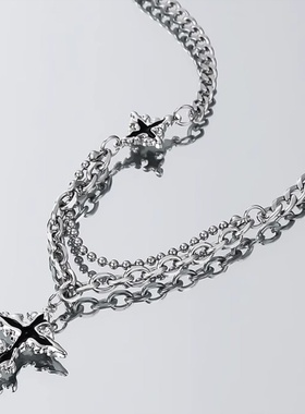 十字架项链男款融化的十字架吊坠项链高级感痞帅潮流毛衣链男款