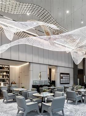 定做大型海洋仿真动物落地摆件不锈钢镂空鲸鱼雕塑抽象室外艺术品