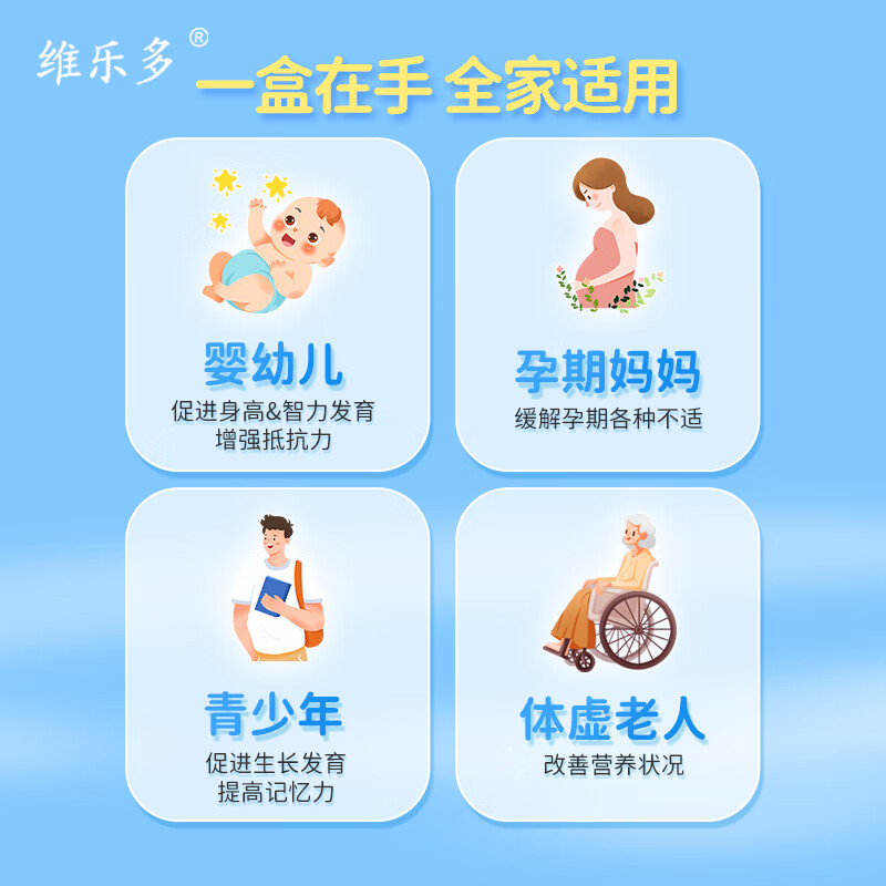 维乐多五维赖氨酸颗粒12袋维生素促进儿童生长增长发育颗粒正品