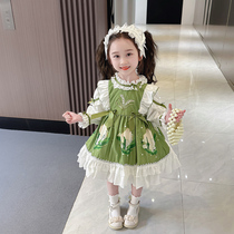 Loretta Girl Princess Dress 2023 New Children Spring Autumn Long Sleeve Dress Dress Woman Baby Birthday Gown Dress