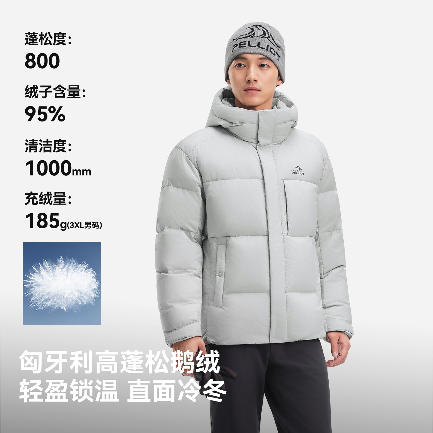 【极寒Pro】伯希和户外800蓬羽绒服男新款女冬季保暖95鹅绒服外套