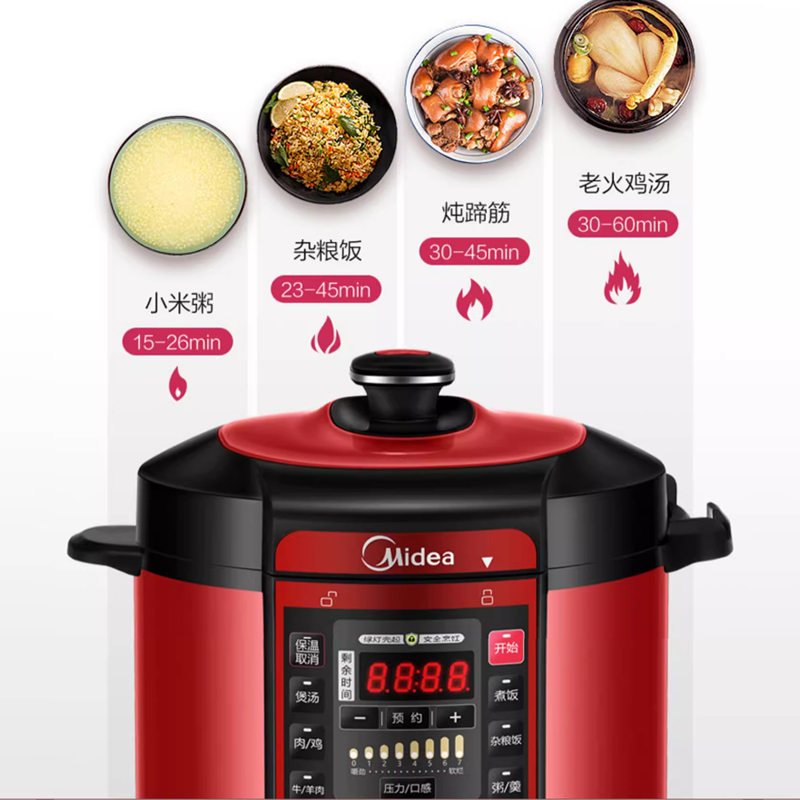 美的电压力锅家用智能5L升双胆电高压锅全自动小饭煲2特价3-4-6人