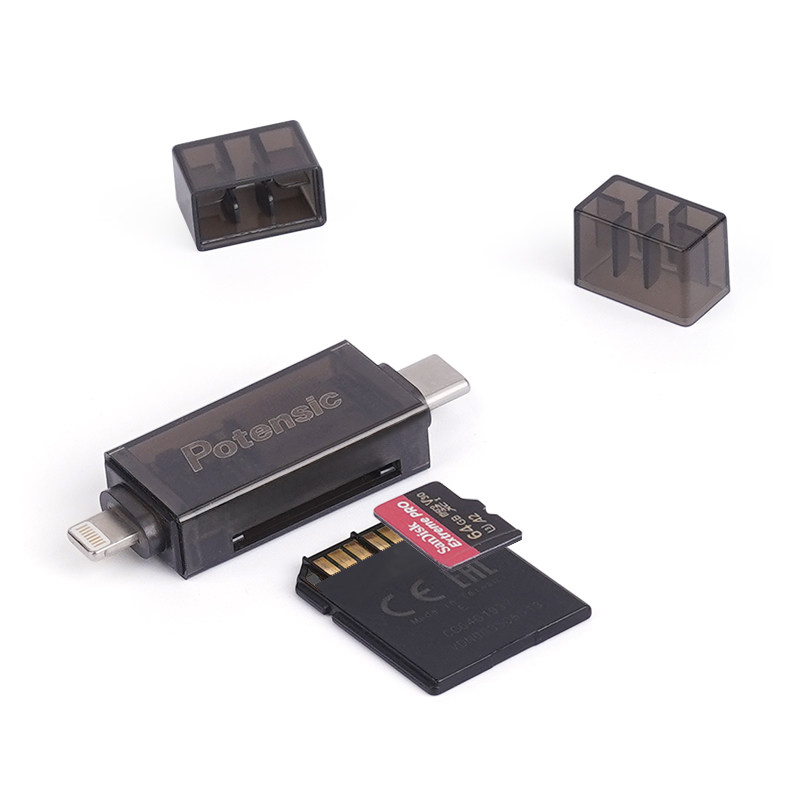 博坦Potensic手机OTG读卡器连接SD卡/TF卡高速传输读卡器Lightning&Type-C,淘宝优惠券,粉丝福利购,淘宝优惠卷