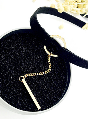 韩国黑绳choker网红项链女项圈锁骨颈链黑色脖链时尚脖子饰品颈带