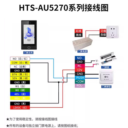 海康威视皓视通人脸识别门禁一体机办公室玻璃门磁力锁套装5270TM - 图3