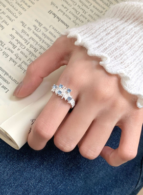 茶茶 海星褶皱戒指/925纯银小众设计感海星褶皱不规则日韩戒指