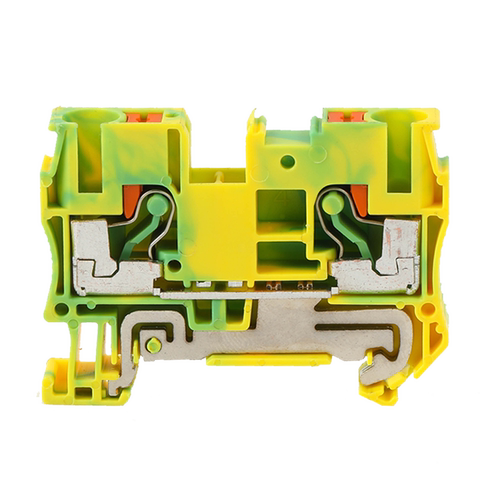 PT6-PE黄绿接线端子直通型导轨插拔直插式连接免工具弹簧接地端子 - 图3