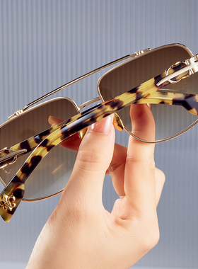 潮酷萝心太阳镜男女153大框双梁显瘦防晒遮阳防紫外线开车墨镜