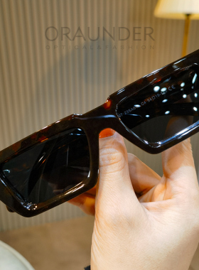 欧美百搭小框个性墨镜男女同款复古方形加厚板材太阳镜防紫外线潮