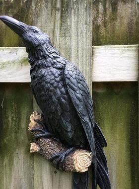乌鸦艺术创意树脂工艺品摆件家居庭院摆件挂饰艺术创意乌鸦定制