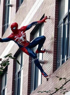 漫威仿真蜘蛛侠大型壁挂墙装饰电影院商场展厅玻璃钢雕塑落地摆件