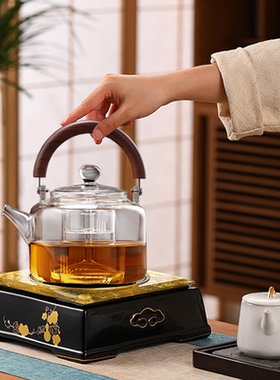 【鼎牌】三缘堂琉璃电陶炉静音煮茶器复古银壶铁壶陶瓷四方炉