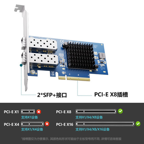 白蜘蛛10G40G万兆网卡PCI-E光纤服务器网卡光口单双口SFP接口Intel82599540Aquantia/AQC107芯片台式机内置卡 - 图1