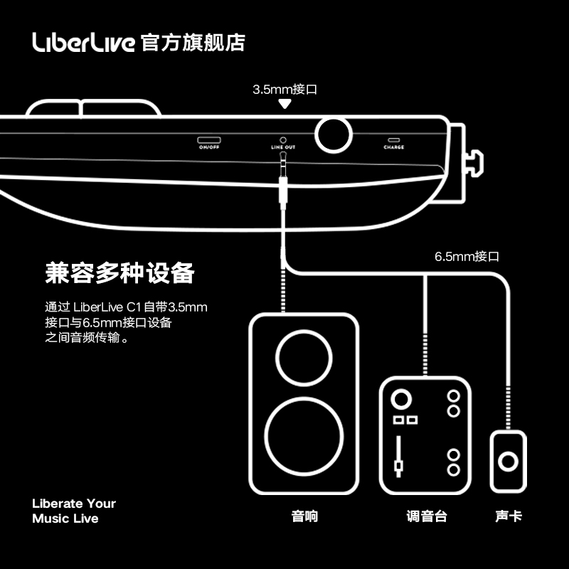 LiberLive 3.5转6.5音频线 电脑手机音箱调音台声卡连接线转接线 - 图2