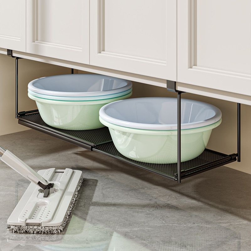 免安装可伸缩洗脸盆收纳架子浴室柜下分层盆子收纳架卫生间置物架,淘宝优惠券,粉丝福利购,淘宝优惠卷