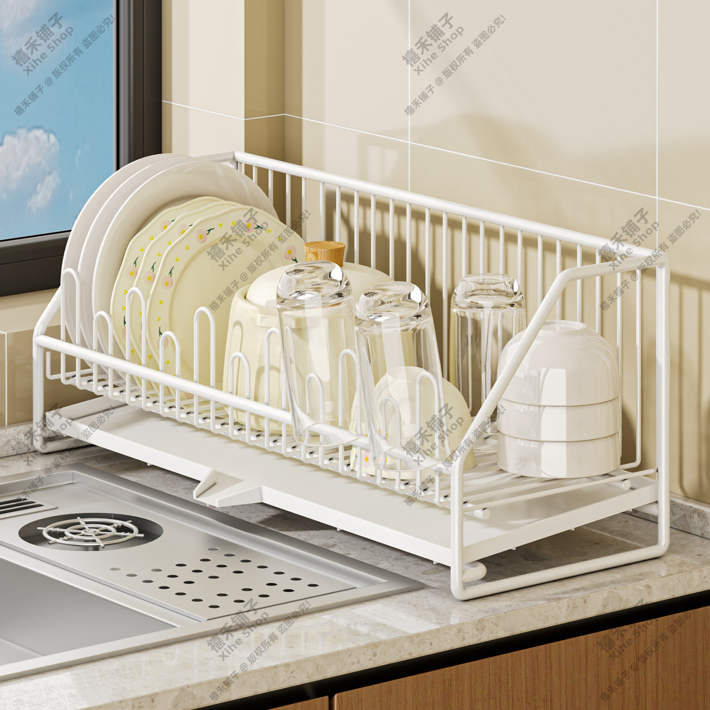 厨房碗碟收纳架沥水碗架厨房置物架碗盘碗筷放碗盘子沥水篮大容量,淘宝优惠券,粉丝福利购,淘宝优惠卷