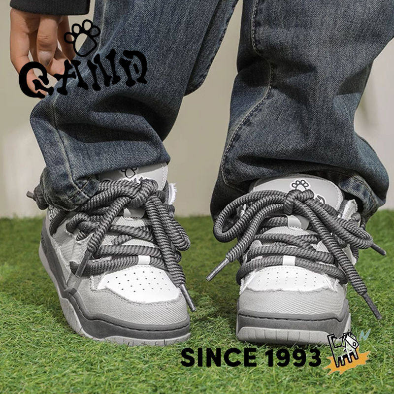 奇安达明星同款女鞋2024秋季新款潮流运动休闲鞋情侣款增高面包鞋