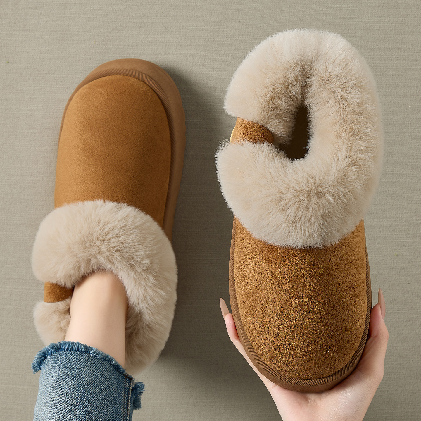 棉拖鞋女士冬季包跟2025新款室内家居厚底加绒毛保暖外穿儿童棉鞋,淘宝优惠券,粉丝福利购,淘宝优惠卷