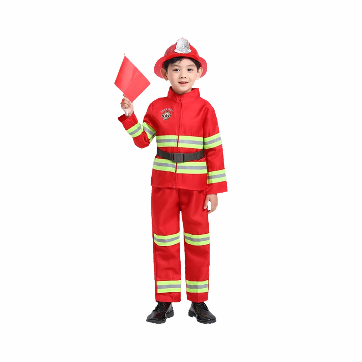 儿童消防员套装演出服小孩职业体验角色扮演服幼儿园消防员表演服