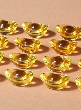 水晶元宝摆件客厅招财聚财中式