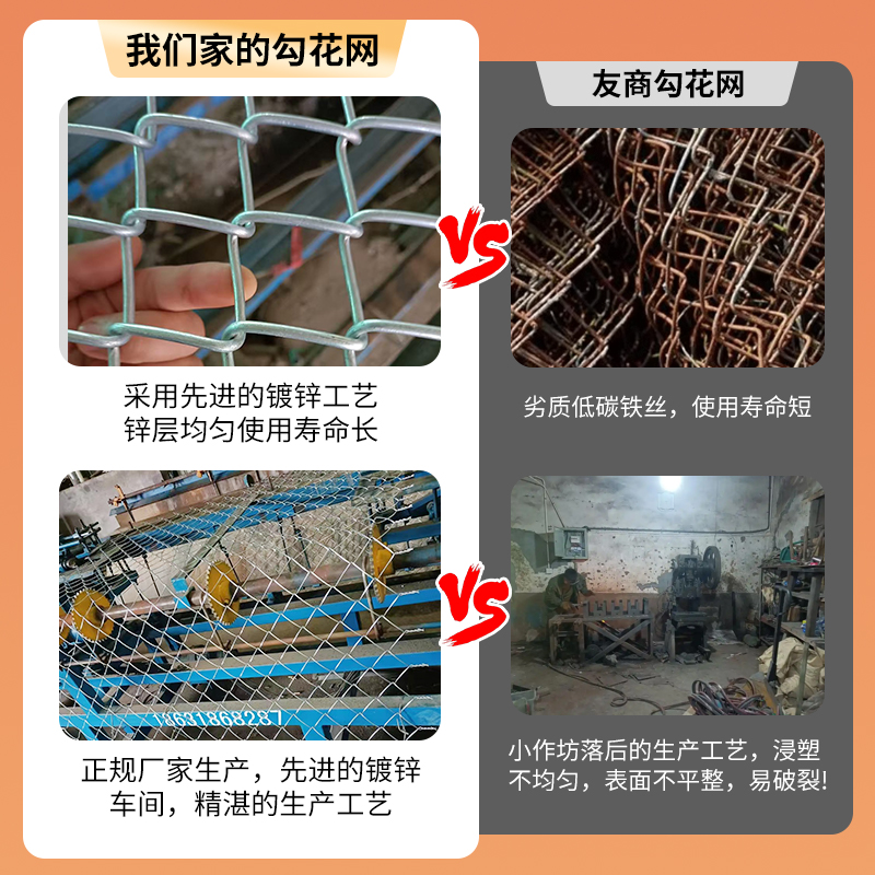 镀锌钢丝网户外围护栏网铁丝网家用养殖牛羊拦鸡网菜园防锈勾花网 - 图1