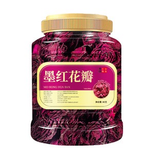 墨红玫瑰花瓣可食用重瓣玫瑰干花茶罐装40克官方正品1