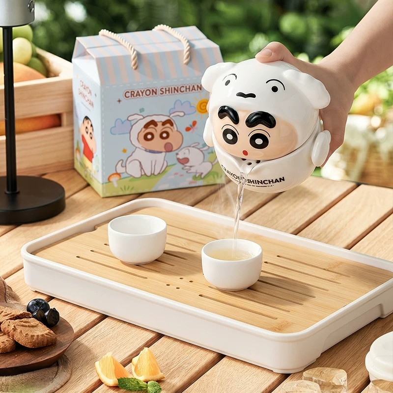 Crayon Shin-chan Creative Cartoon Cup Portable Travel Tea Set Cute Home Anime High-Looking Birthday Gift
