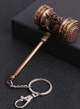 12cm闪光昊天锤金属创意小礼品钥匙圈钥匙扣