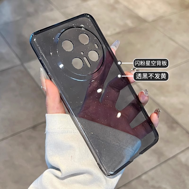 极简闪粉适用华为mate70手机壳轻奢Pura80闪粉超薄50Pro硬壳p80保护套40奢华400全包30小众透明p70时尚PC - 图0