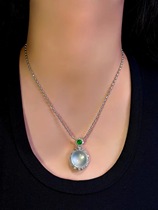 Natural Myanmar Ice Seed Emerald Egg Noodle Pendant A Stock White Ice Pigeon Egg Jade Pendant Necklace Pendant Female