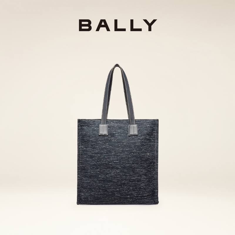 【官方正品】BALLY/巴利女士海军蓝织物托特包单肩包6301613-图0