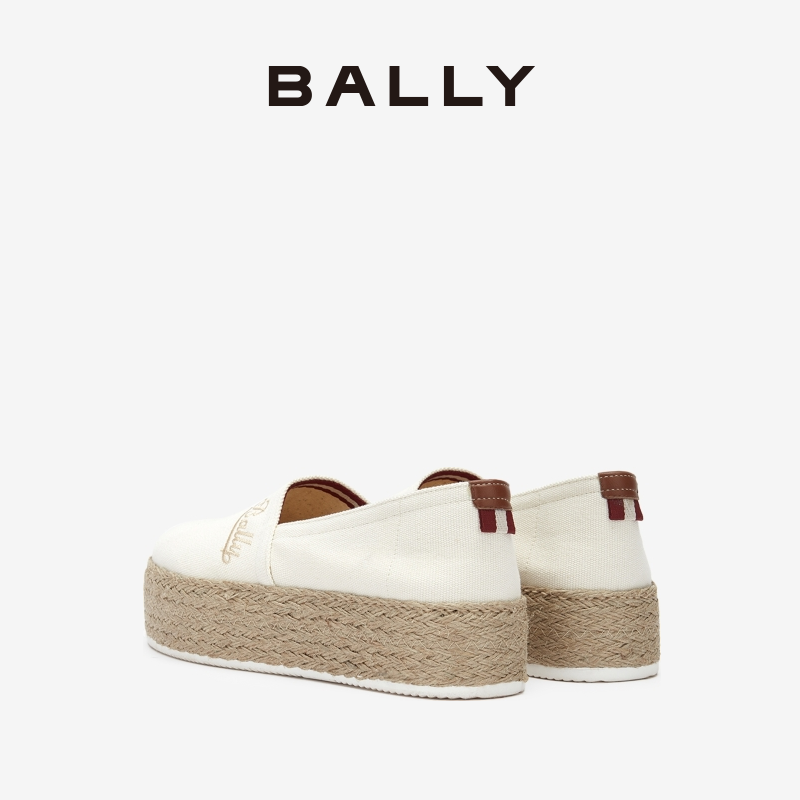 【618预先尊享】BALLY/巴利女士米白色浅口平底鞋6301226 - 图1