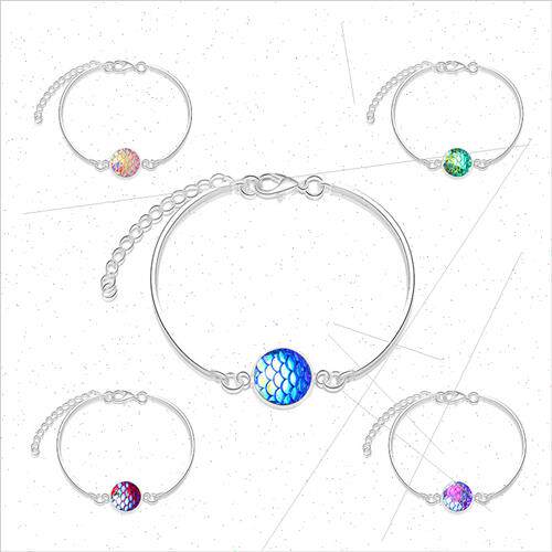 2020 lver Round Bracelet Multicolor Mermaid Love Bracelet Or - 图0