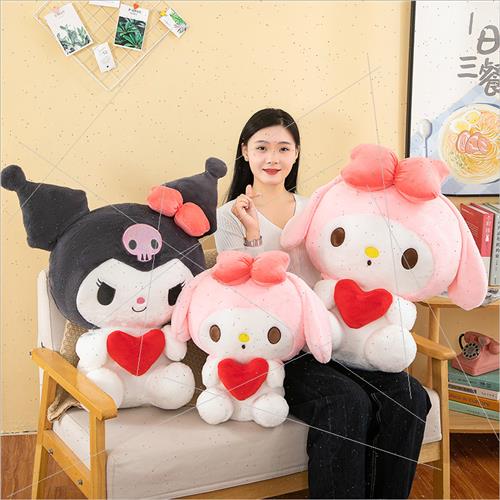 Cute love heart kurumi doll plush toys Melody ragdoll grabbe - 图0