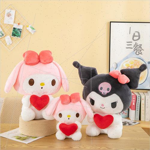 Cute love heart kurumi doll plush toys Melody ragdoll grabbe - 图2